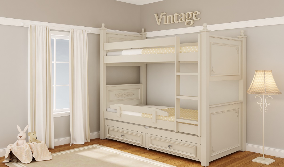 מיטת קומותיים מעוצבת מדגם וינטג