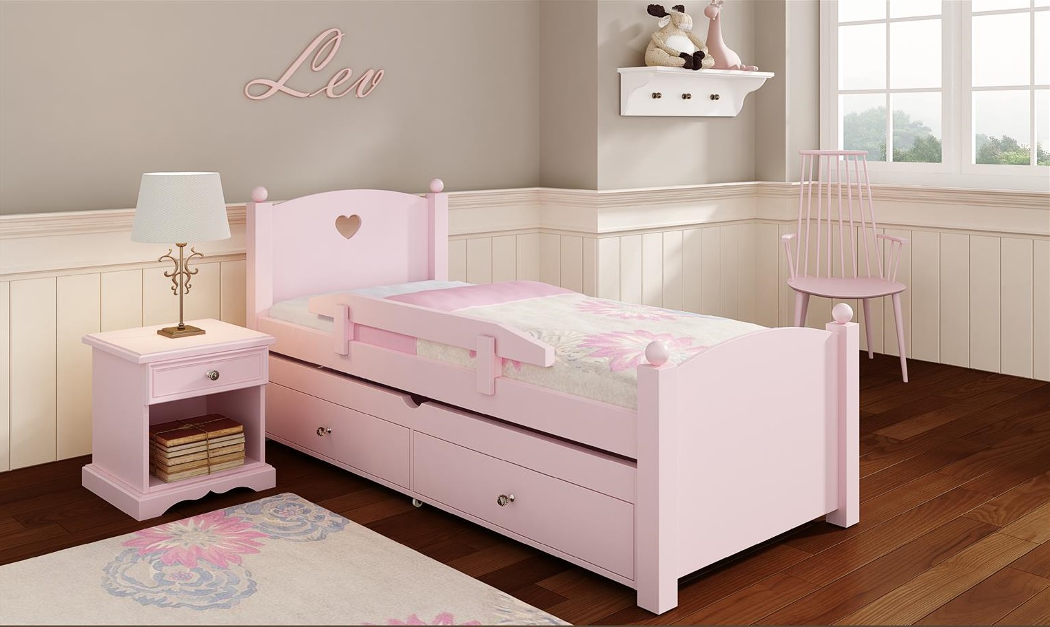 מיטה לילד דגם לב